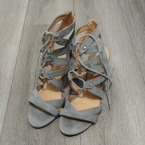 XOXO Balta Gray Strappy Heels